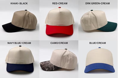 Custom Embroidered Two-Tone Snapback Cap: Personalized Cotton Hat