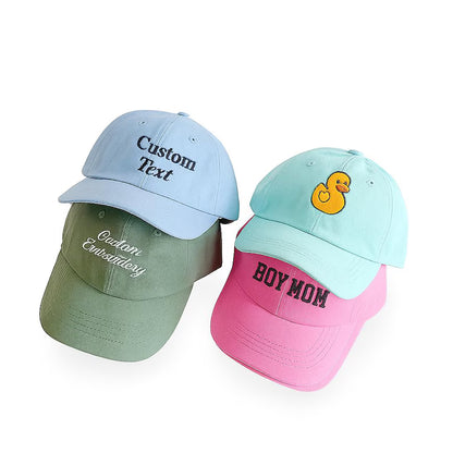 Custom Embroidered Kids Baseball Cap, Personalized Name, Soft Cotton