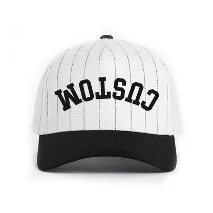 Custom Embroidered Stripe Trucker Hat, Two-Tone Baseball Cap