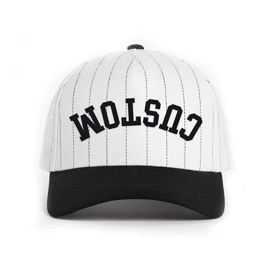 Custom Embroidered Stripe Trucker Hat, Two-Tone Baseball Cap