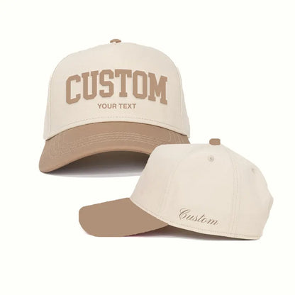 Custom Embroidered Two-Tone Snapback Hat: Personalized Text/Logo Gift a custom cap
