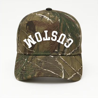 Custom Camo Hat: Embroidered Varsity Font Snapback