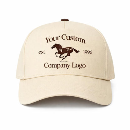 Custom company Logo Trucker Hat: Personalized Varsity Font solid snapback Cap