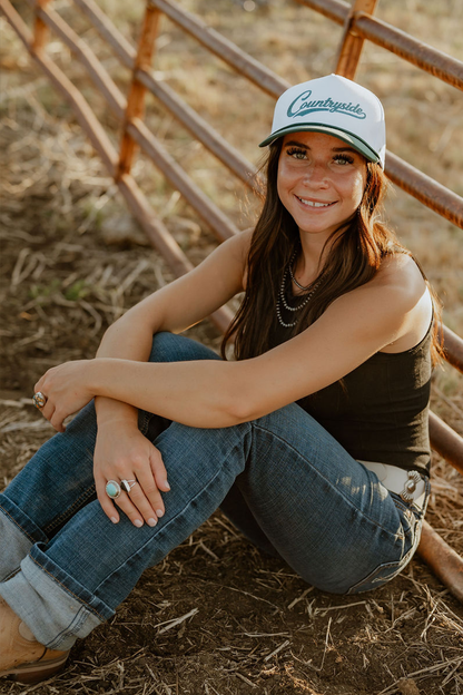Countryside Script Embroidered Rope Hat