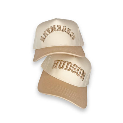 Custom Embroidered Two-Tone Snapback Hat: Personalized Text/Logo Gift a custom cap