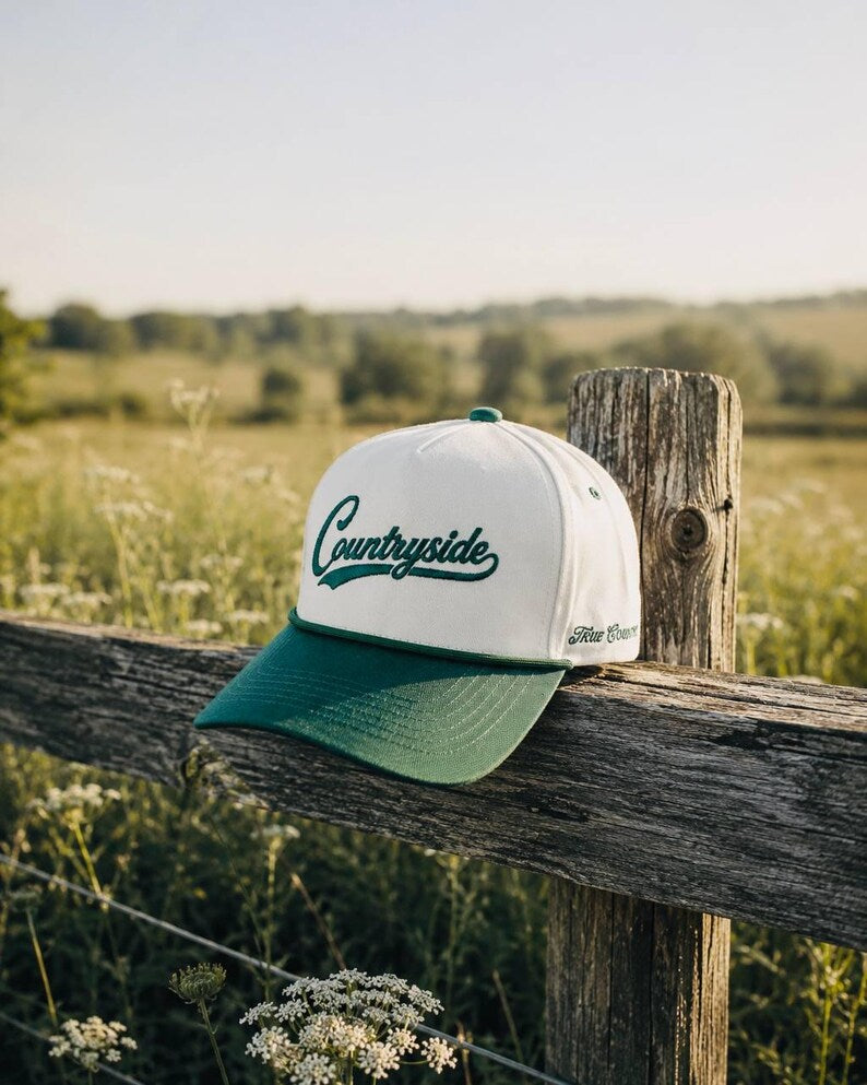 Countryside Script Embroidered Rope Hat