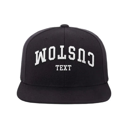 Embroidered Snapback Hat: Custom Two-Tone Arched Text