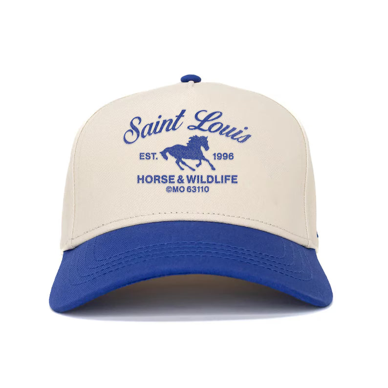 Vintage Saint Louis Horse Cap: Handmade Print, Two-Tone Trucker Hat