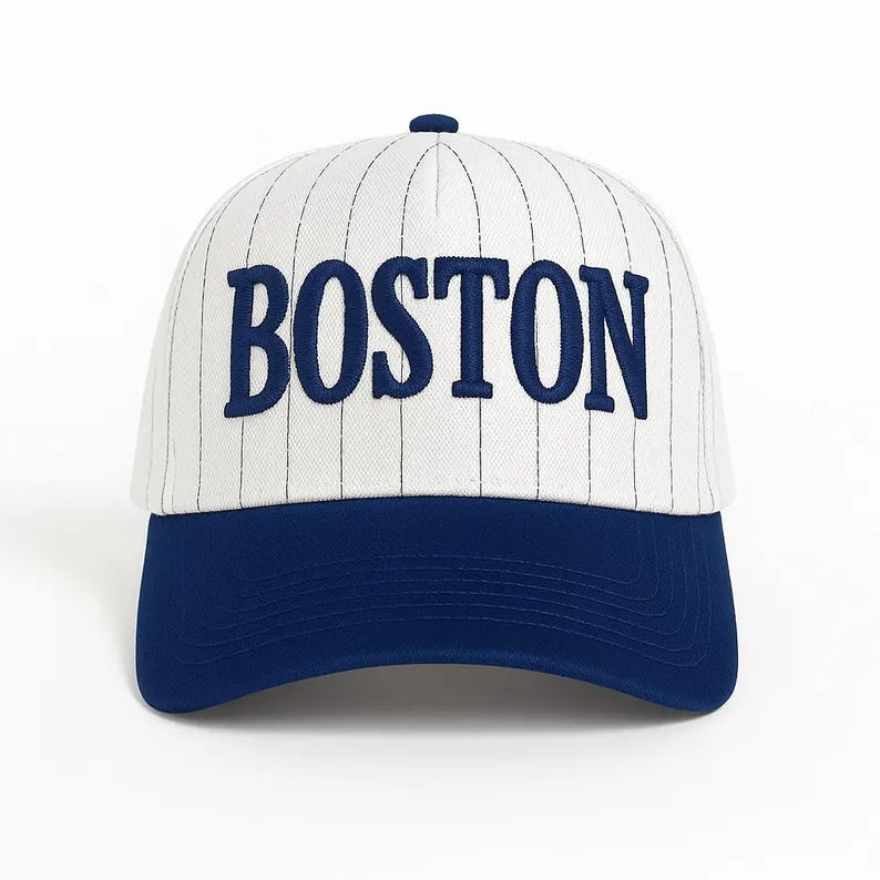 Custom Embroidered Stripe Trucker Hat, Two-Tone Baseball Cap