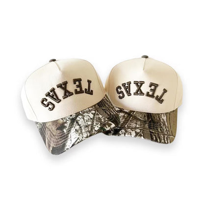 Custom Embroidered Camo & black Snapback Hat: Personalized Text camouflage cap