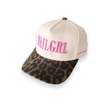 Custom Embroidered Snapback Cap, Two-Tone Leopard Trucker hat