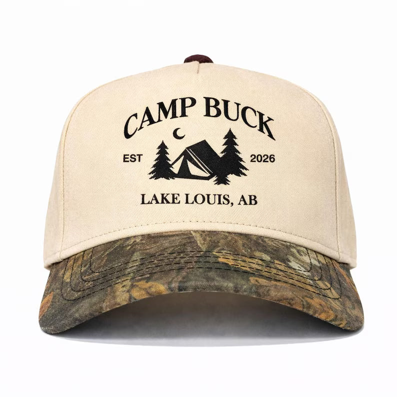 Custom Embroidered Camp Bachelorette Hats, Bride Squad Camping Trip Western Cowgirl Bach