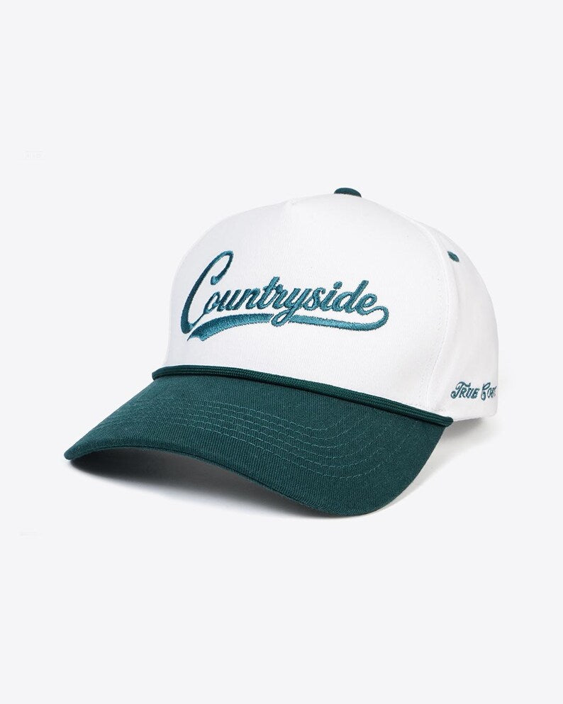 Countryside Script Embroidered Rope Hat