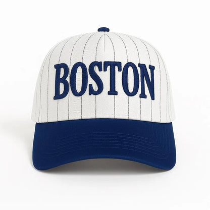 Custom Embroidered Stripe Trucker Hat, Two-Tone Baseball Cap