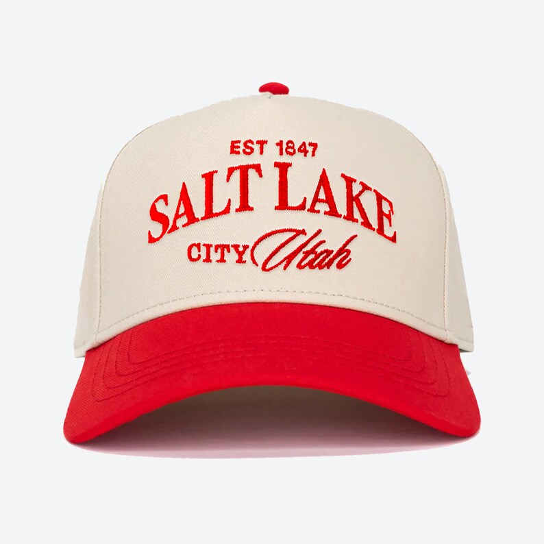 Vintage Salt Lake City snapback hat, Salt Lake City Utah Embroidery cap, vintage Utah cap, Utah camo and cream hat, Utah Brown & cream hat