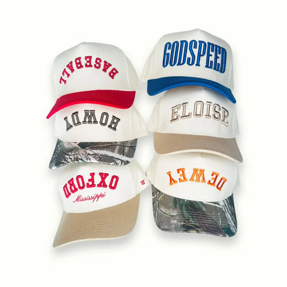 Custom Embroidered Two-Tone Snapback Hat: Personalized Text/Logo Gift a custom cap
