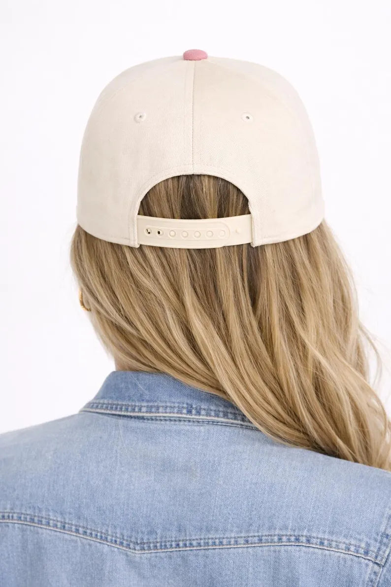 Embroidered Beach Girl Summer Club Trucker Hat, Coastal Cotton Snapback