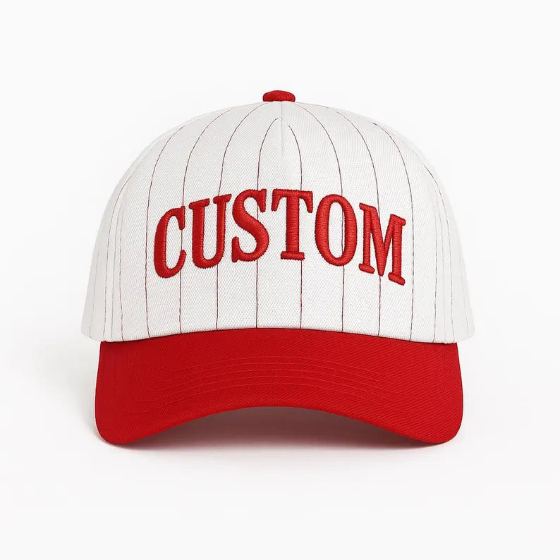 Custom Embroidered Stripe Trucker Hat, Two-Tone Baseball Cap