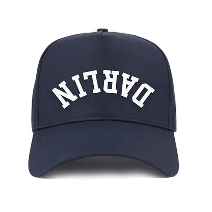 Custom Embroidered solid color Trucker Hat: Personalized Varsity Font solid snapback Cap