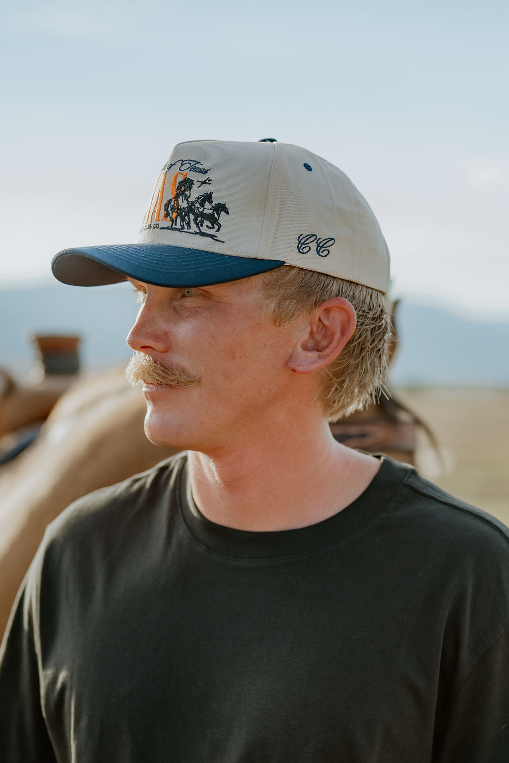 Texas Wild Horses Embroidered Trucker Hat
