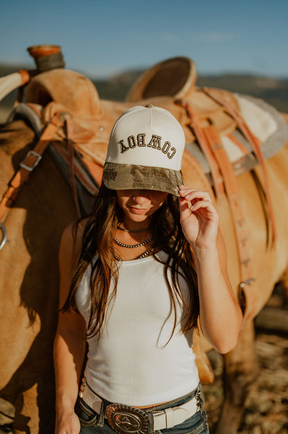 COWBOY Upside Down Trucker Hat