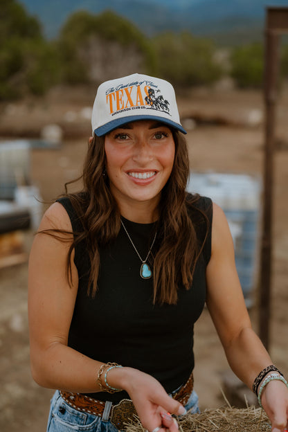 Texas Wild Horses Embroidered Trucker Hat